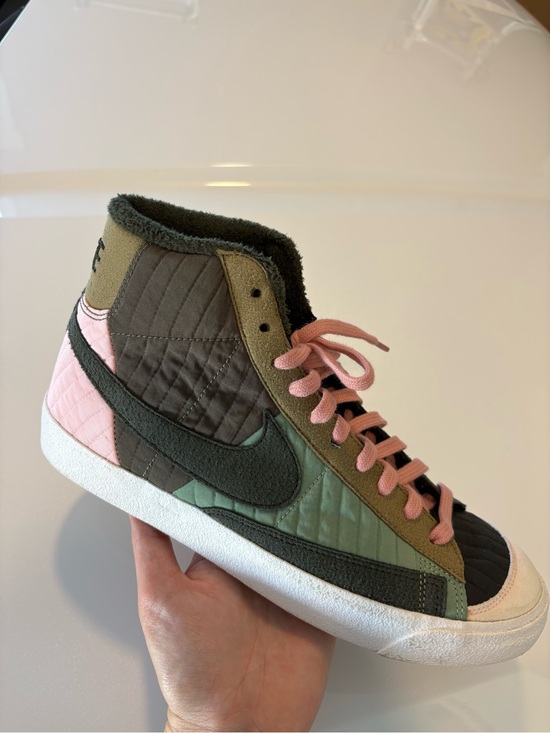 Nike Shoes - Nike Women’s Quilted High-Top Sneaker - Pink & Olive Green